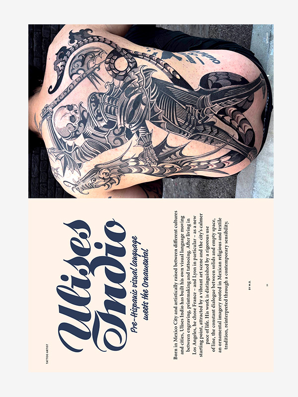 Pre-Hispanic and Ornamental in Ulises Indio tattoos